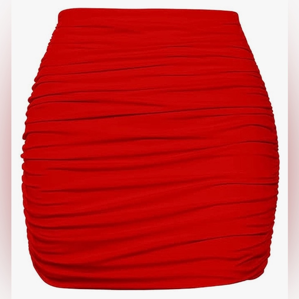 Women’s sexy high-waist ruched mini skirt
